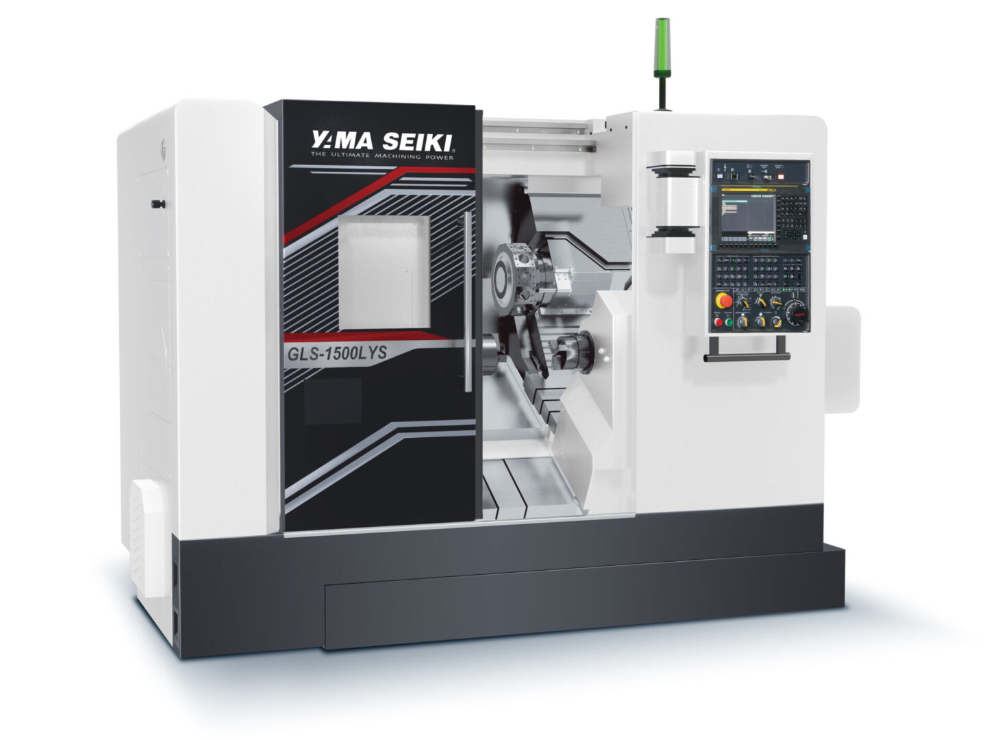 CNC machine with digital control panel.