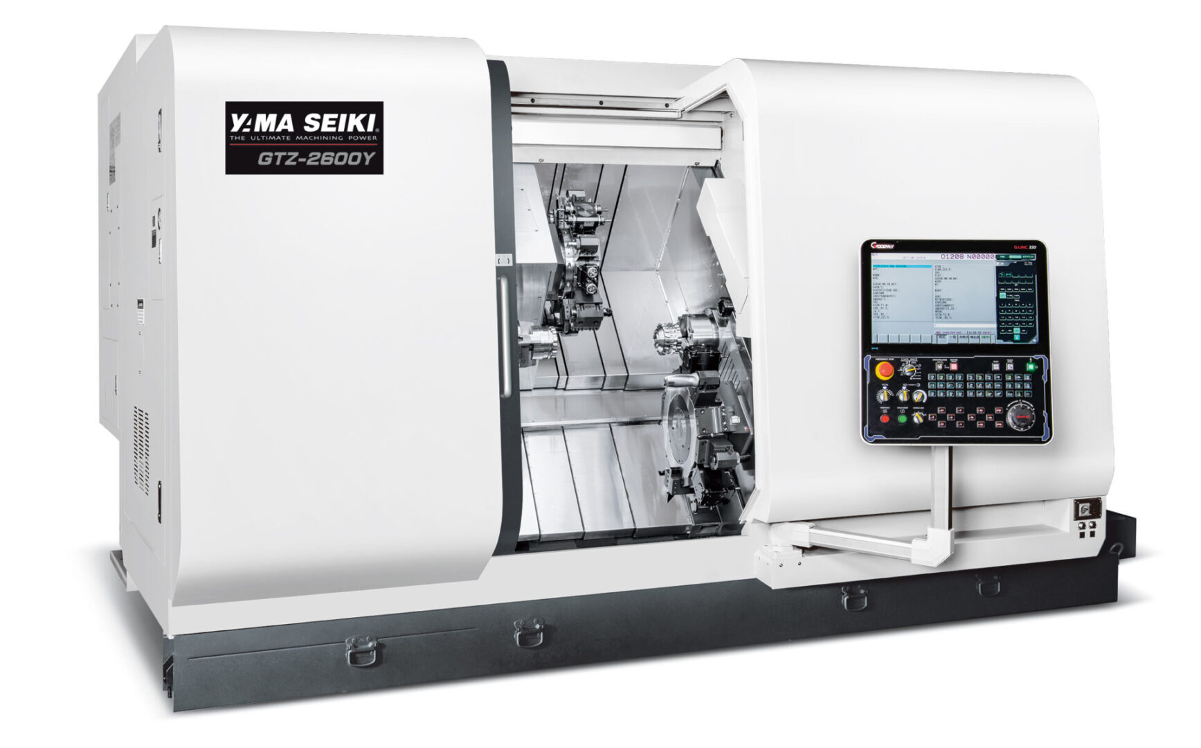 Industrial CNC machine with control panel.