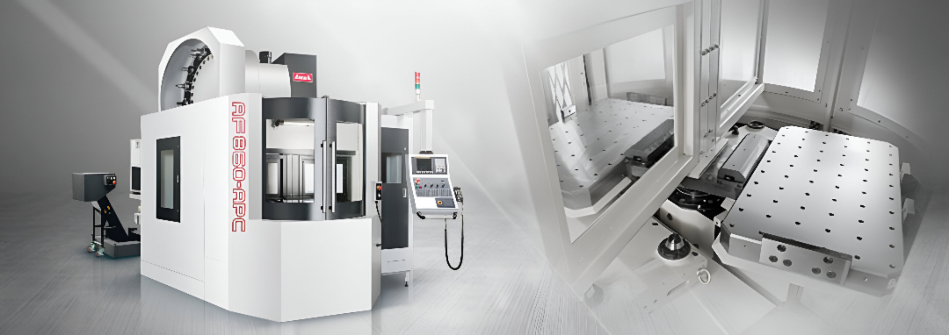 Industrial CNC machine in modern workshop setting.